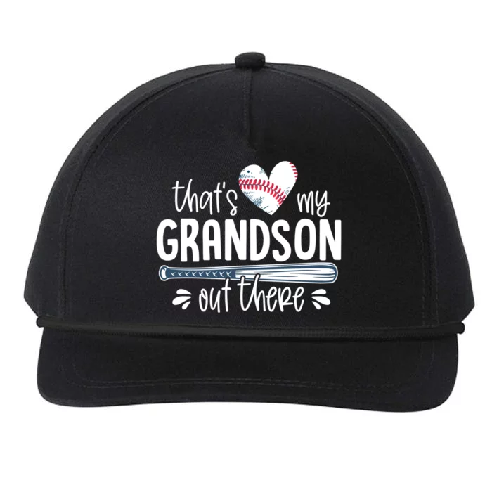 Baseball Gift For Grandparents That's My Grandson Out There Cute Gift Snapback Five-Panel Rope Hat