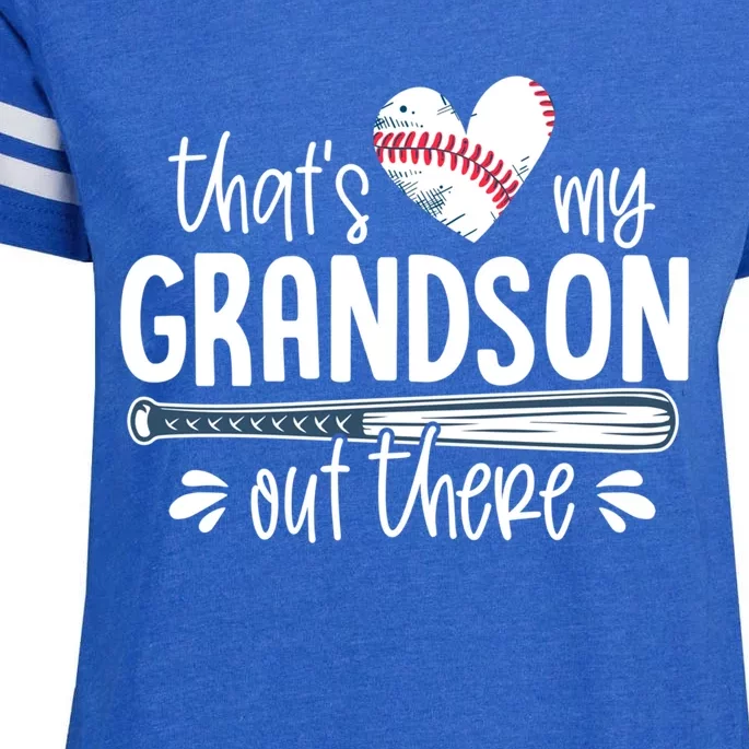 Baseball Gift For Grandparents That's My Grandson Out There Cute Gift Enza Ladies Jersey Football T-Shirt