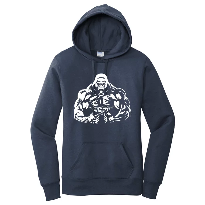 Bodybuilding Gorilla For The Next Workout In The Gym Women's Pullover Hoodie