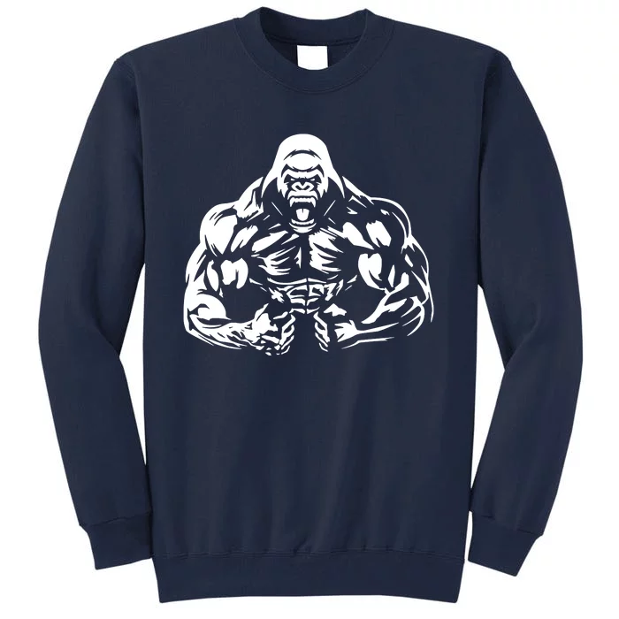 Bodybuilding Gorilla For The Next Workout In The Gym Tall Sweatshirt