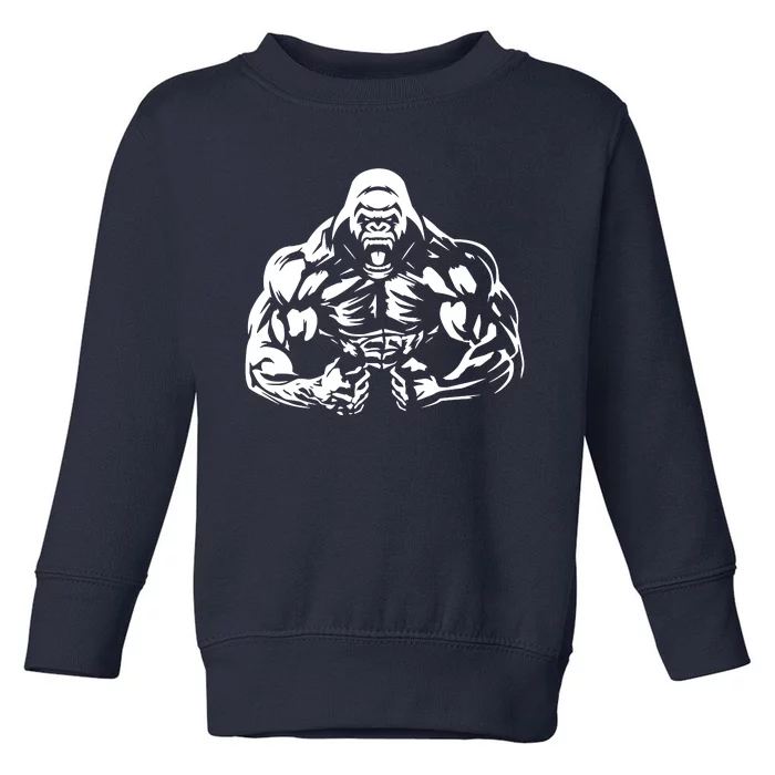 Bodybuilding Gorilla For The Next Workout In The Gym Toddler Sweatshirt