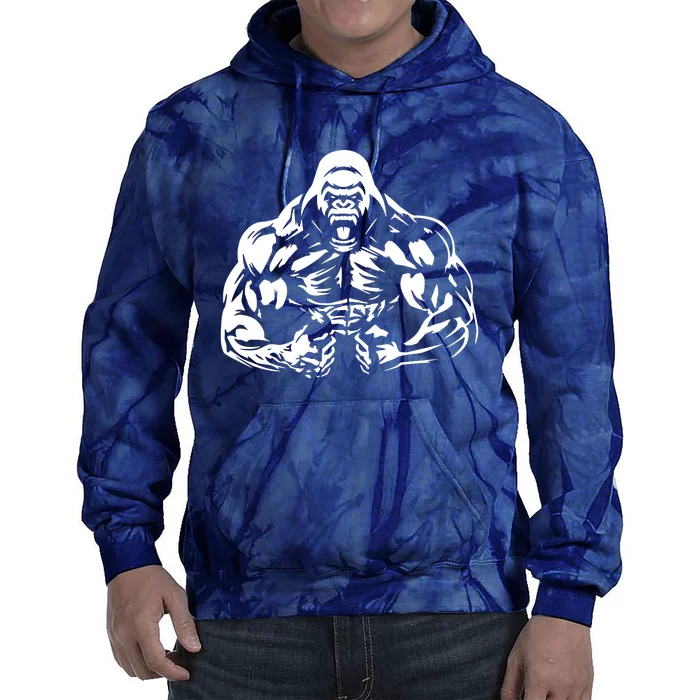 Bodybuilding Gorilla For The Next Workout In The Gym Tie Dye Hoodie