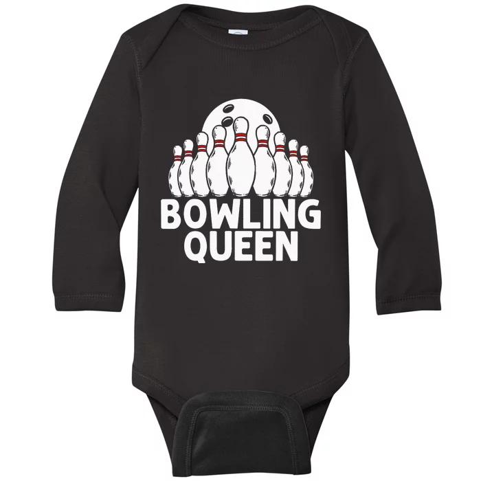 Bowling Gift For  Grandma Bowling Game Bowlers Players Baby Long Sleeve Bodysuit