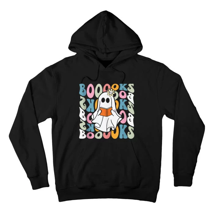 Booooks Ghost Funny Halloween Teacher Book Library Reading Tall Hoodie