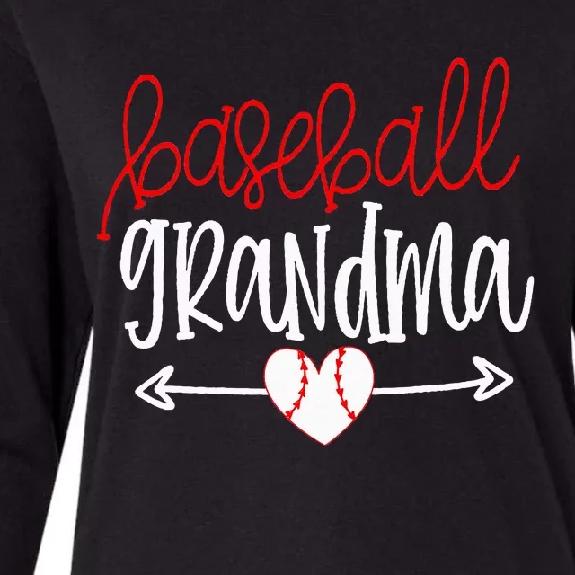 Baseball Grandma From Grandson Arrow Cute Heart Game Womens Cotton Relaxed Long Sleeve T-Shirt