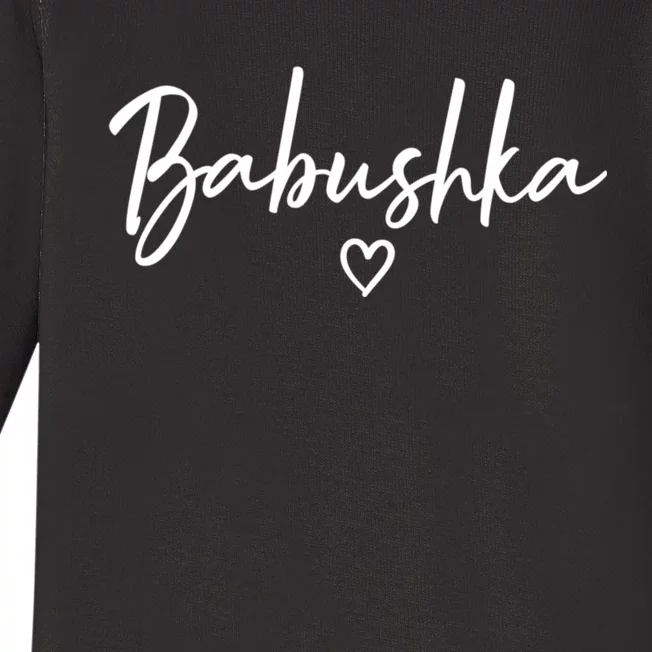 Babushka Gifts For Women Grandma Heart MotherS Day Babushka Baby Long Sleeve Bodysuit