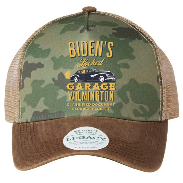 Biden's Garage Funny AntiBiden Political Joke Garage Sign Legacy Tie Dye Trucker Hat