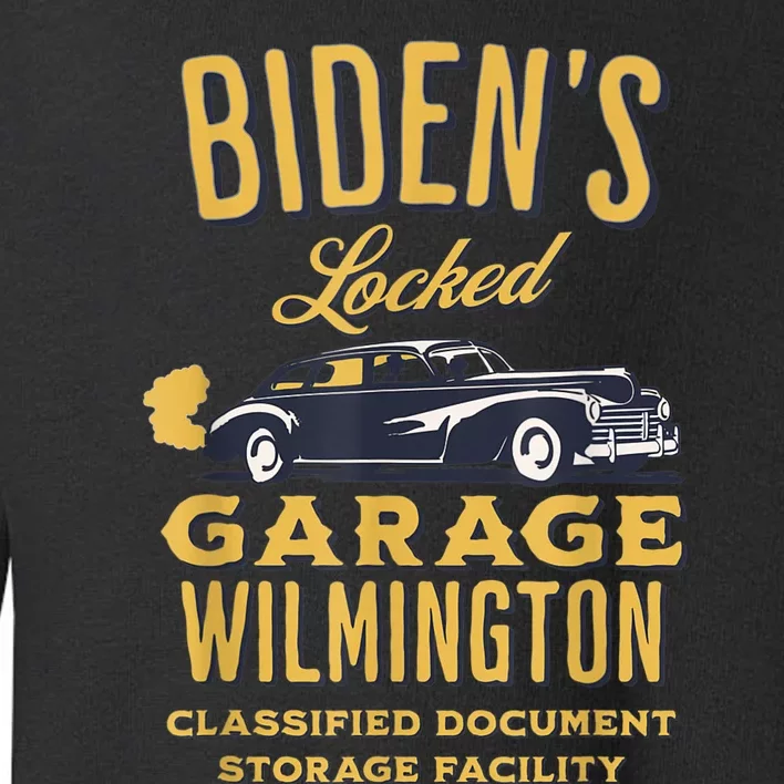 Biden's Garage Funny AntiBiden Political Joke Garage Sign Toddler Sweatshirt