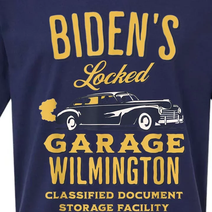 Biden's Garage Funny AntiBiden Political Joke Garage Sign Sueded Cloud Jersey T-Shirt