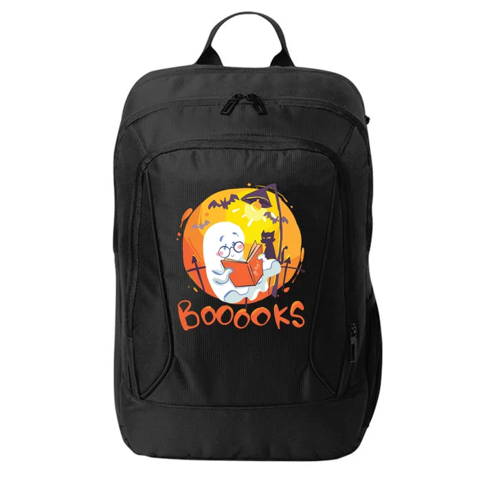 Booooks Ghost Funny Halloween Teacher Book Library Reading City Backpack