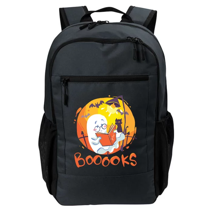 Booooks Ghost Funny Halloween Teacher Book Library Reading Daily Commute Backpack