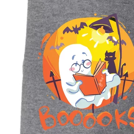 Booooks Ghost Funny Halloween Teacher Book Library Reading Doggie 3-End Fleece Hoodie