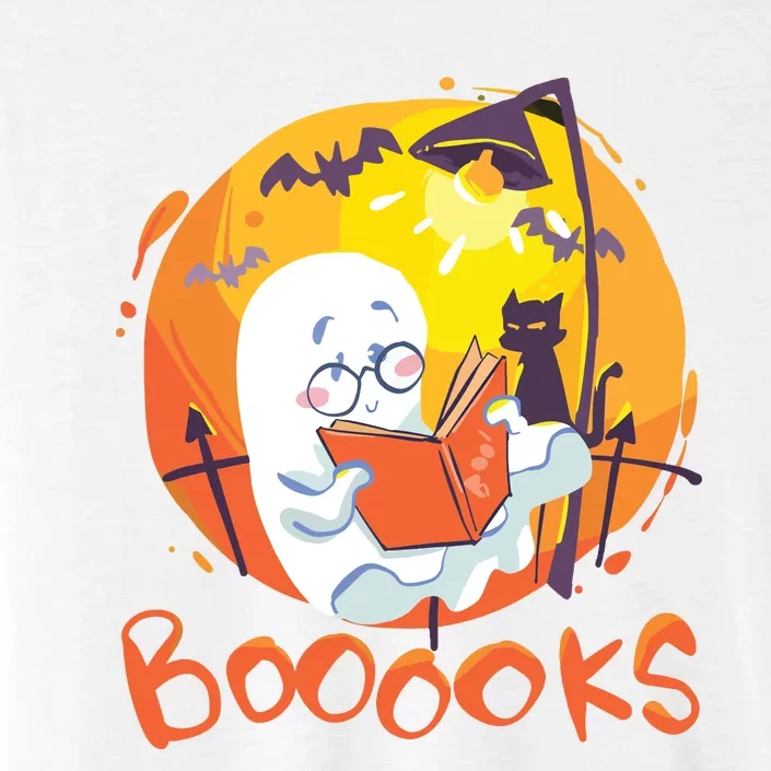 Booooks Ghost Funny Halloween Teacher Book Library Reading ChromaSoft Performance T-Shirt