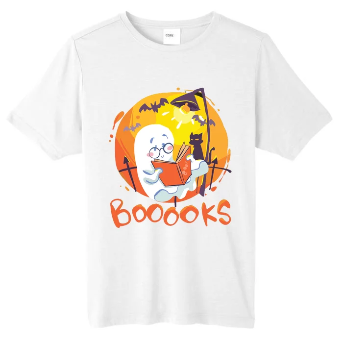 Booooks Ghost Funny Halloween Teacher Book Library Reading ChromaSoft Performance T-Shirt