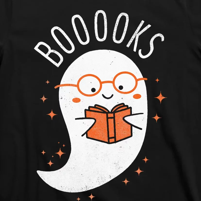 Booooks Ghost Funny Halloween Teacher Book Library Reading T-Shirt