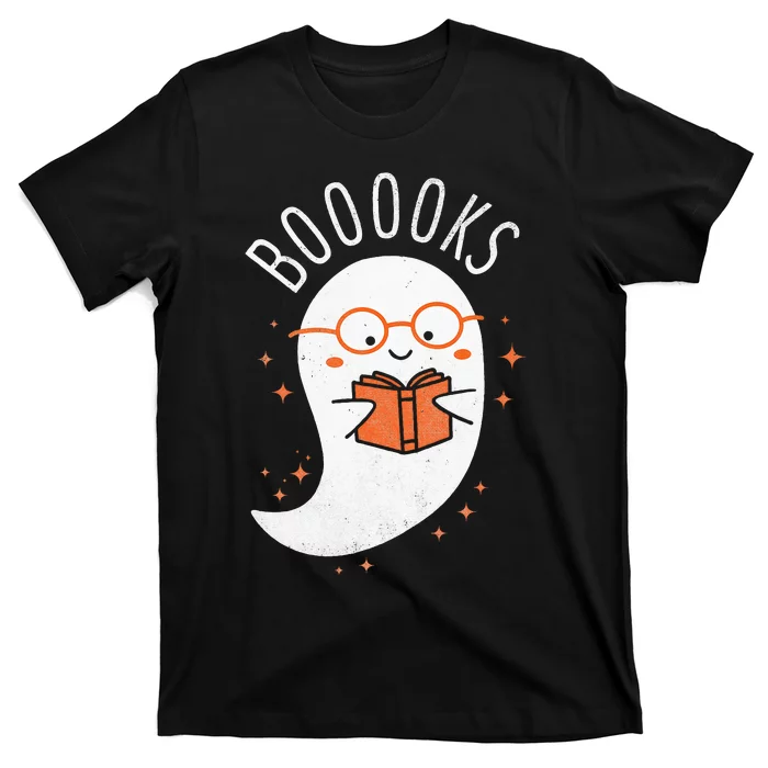 Booooks Ghost Funny Halloween Teacher Book Library Reading T-Shirt