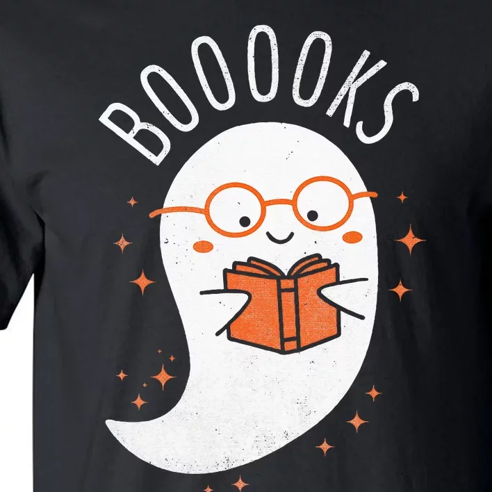 Booooks Ghost Funny Halloween Teacher Book Library Reading Tall T-Shirt