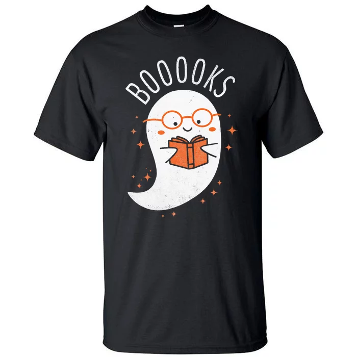 Booooks Ghost Funny Halloween Teacher Book Library Reading Tall T-Shirt