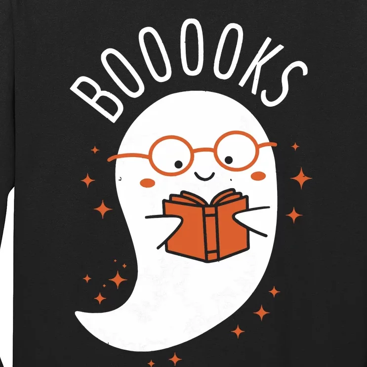 Booooks Ghost Funny Halloween Teacher Book Library Reading Long Sleeve Shirt