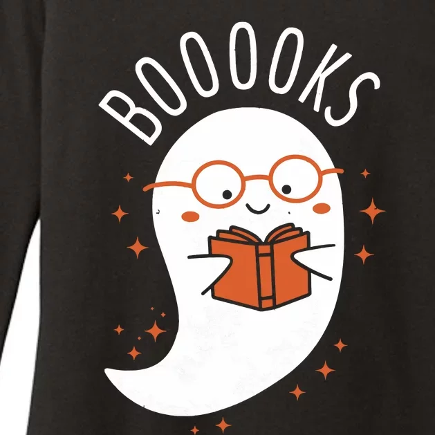 Booooks Ghost Funny Halloween Teacher Book Library Reading Womens CVC Long Sleeve Shirt