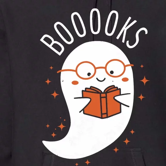 Booooks Ghost Funny Halloween Teacher Book Library Reading Premium Hoodie