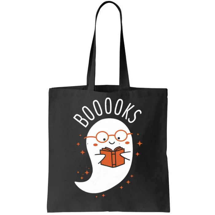 Booooks Ghost Funny Halloween Teacher Book Library Reading Tote Bag