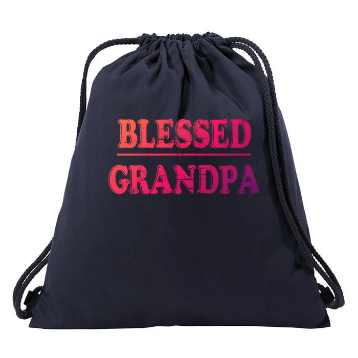 Blessed Grandpa Funny Grandparents Day Gift Drawstring Bag