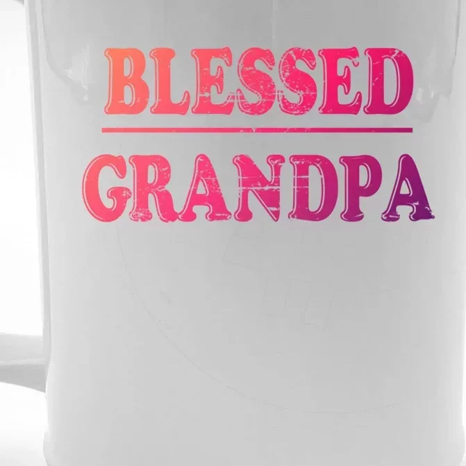 Blessed Grandpa Funny Grandparents Day Gift Front & Back Beer Stein