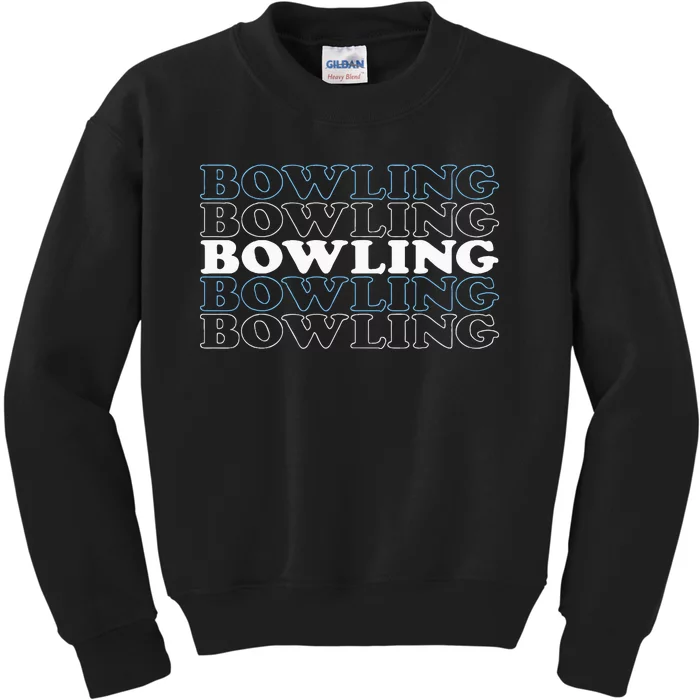 Bowling Gift For Men Husband Or Dad Retro Bowling Text Kids Sweatshirt