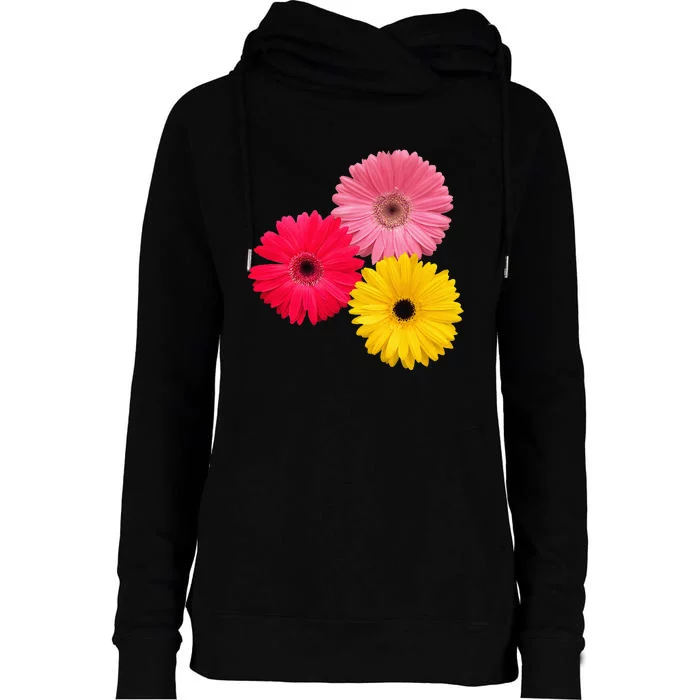 Blooming Gerbera Flower Daisies Gerberas Daisy Flowery Womens Funnel Neck Pullover Hood