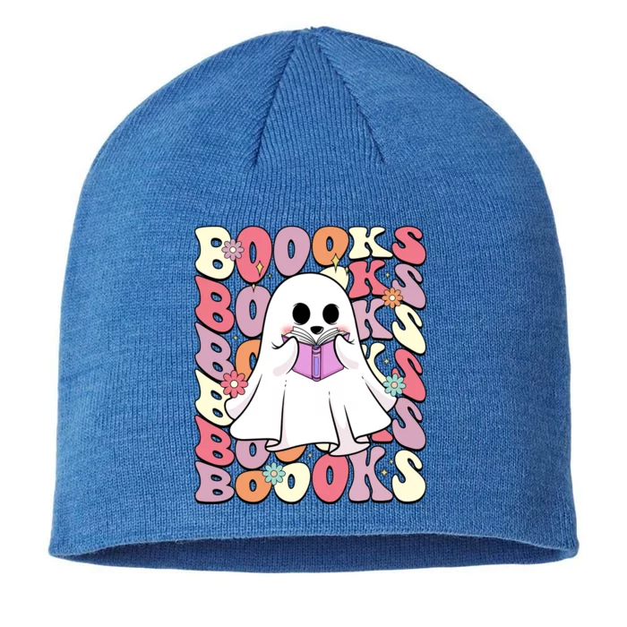 Boooks Ghost Groovy Book Reading Halloween Teacher Gift 8 1/2in Sustainable Knit Beanie