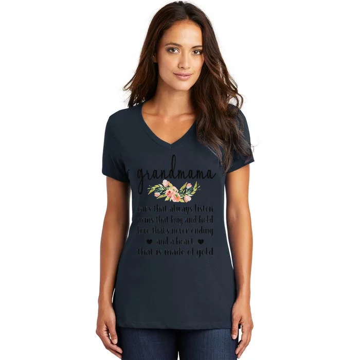 Best Grandmama Grandmother Appreciation Grandmama Women's V-Neck T-Shirt