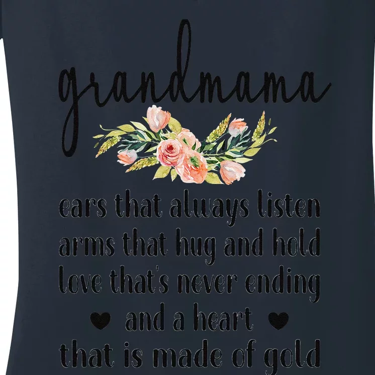 Best Grandmama Grandmother Appreciation Grandmama Women's V-Neck T-Shirt