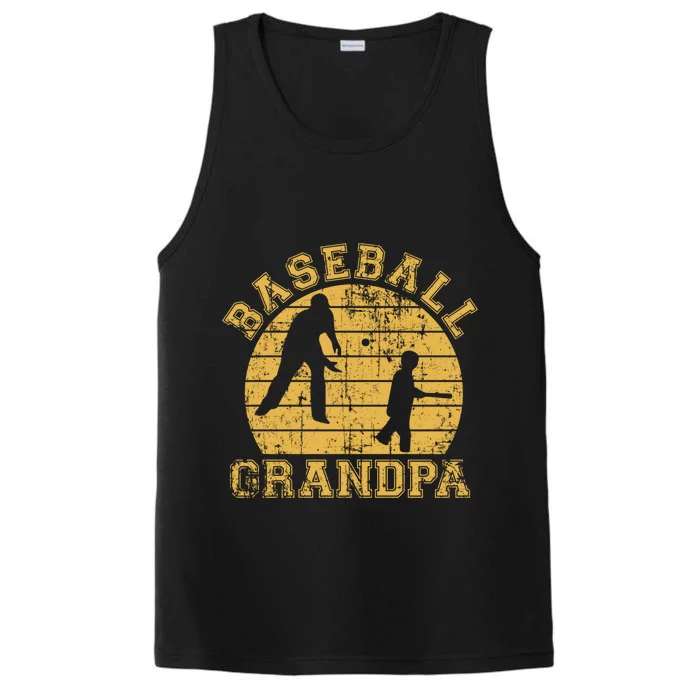 Baseball Grandpa Grandfather Grandson Proud Papa Dad Sports Gift Performance Tank