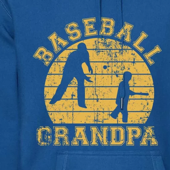 Baseball Grandpa Grandfather Grandson Proud Papa Dad Sports Gift Premium Hoodie