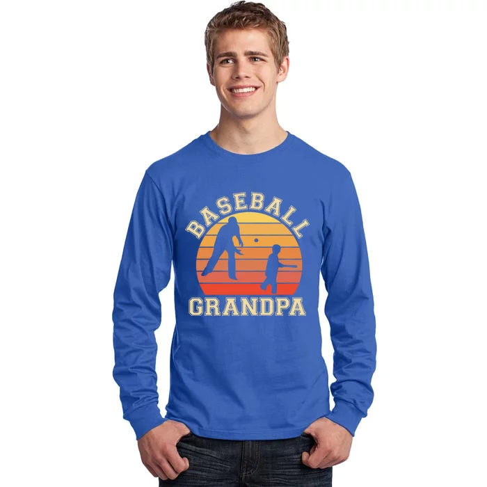 Baseball Grandpa Grandfather Grandson Proud Papa Dad Sports Gift Tall Long Sleeve T-Shirt