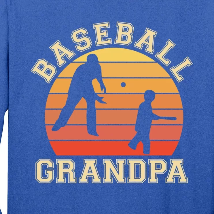 Baseball Grandpa Grandfather Grandson Proud Papa Dad Sports Gift Tall Long Sleeve T-Shirt