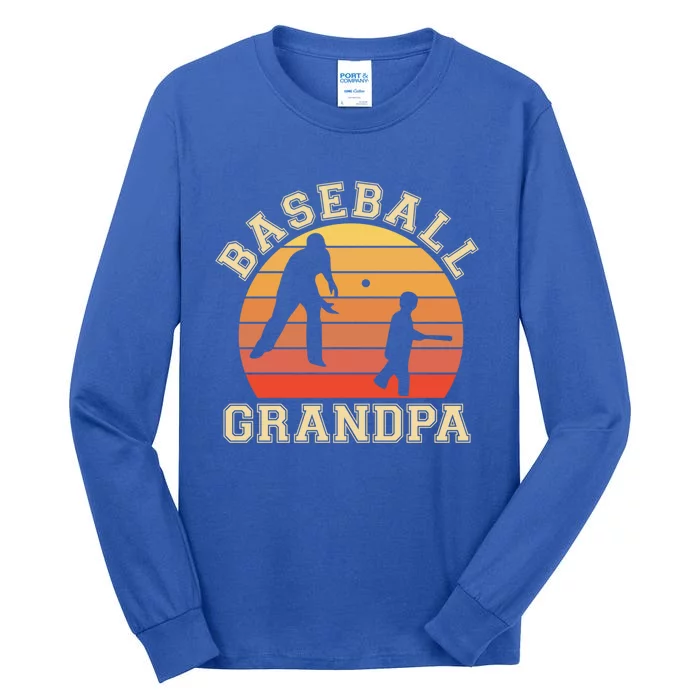 Baseball Grandpa Grandfather Grandson Proud Papa Dad Sports Gift Tall Long Sleeve T-Shirt