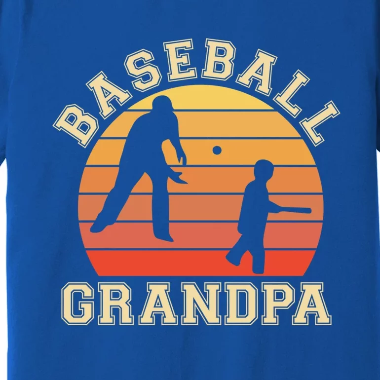 Baseball Grandpa Grandfather Grandson Proud Papa Dad Sports Gift Premium T-Shirt