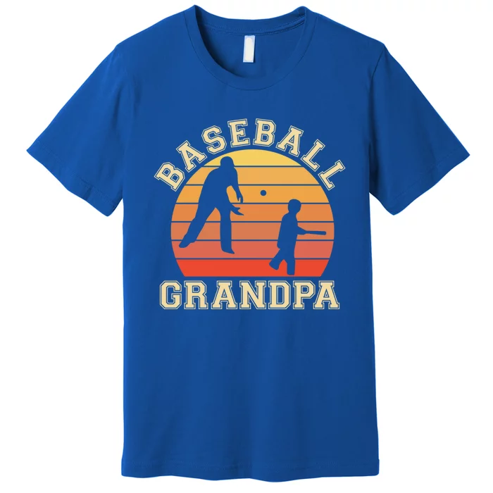 Baseball Grandpa Grandfather Grandson Proud Papa Dad Sports Gift Premium T-Shirt