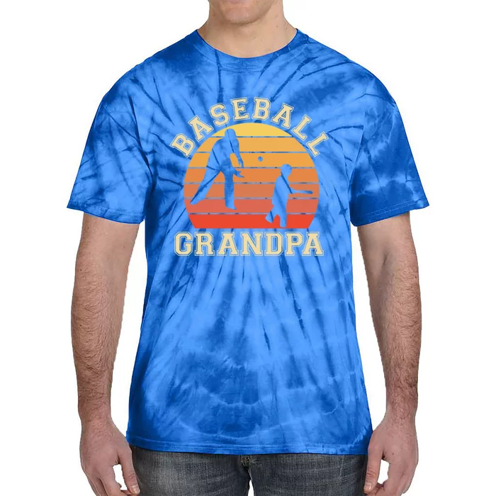 Baseball Grandpa Grandfather Grandson Proud Papa Dad Sports Gift Tie-Dye T-Shirt