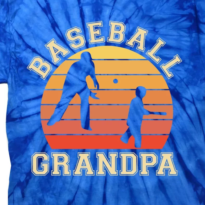 Baseball Grandpa Grandfather Grandson Proud Papa Dad Sports Gift Tie-Dye T-Shirt