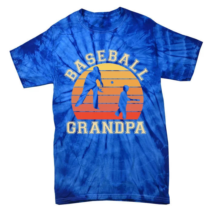 Baseball Grandpa Grandfather Grandson Proud Papa Dad Sports Gift Tie-Dye T-Shirt