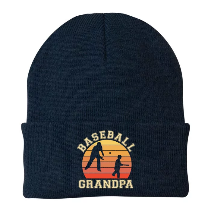 Baseball Grandpa Grandfather Grandson Proud Papa Dad Sports Gift Knit Cap Winter Beanie