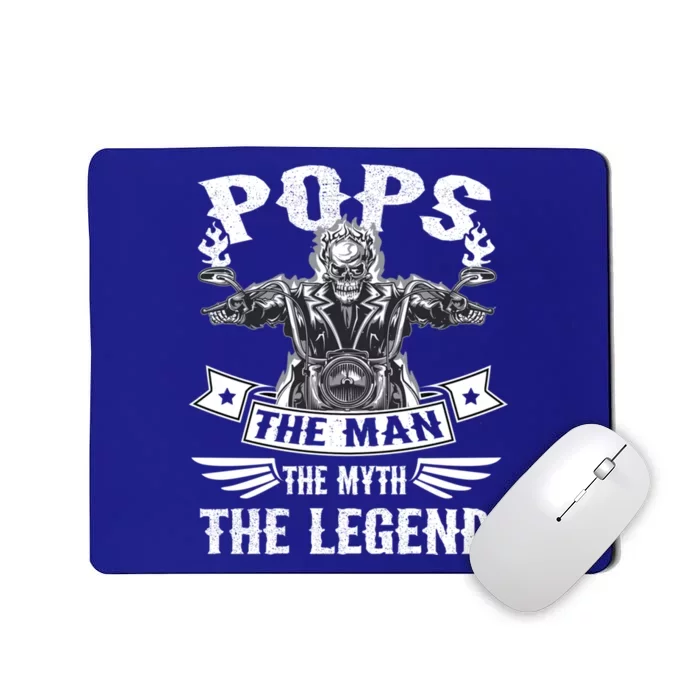 Biker Grandpa Gift Pops The Myth The Legend Motorcycle Gift Mousepad