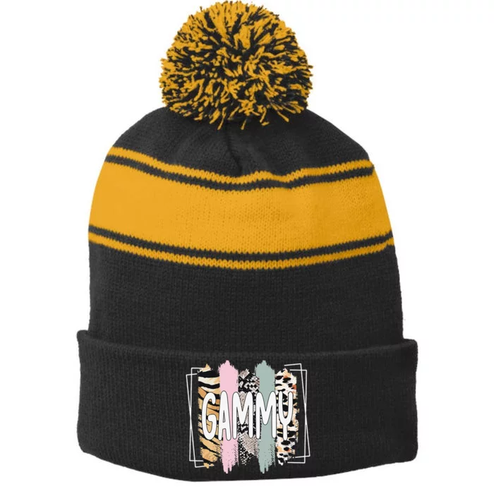 Best Gammy Grandmother Gammy Grandma Appreciation Stripe Pom Pom Beanie