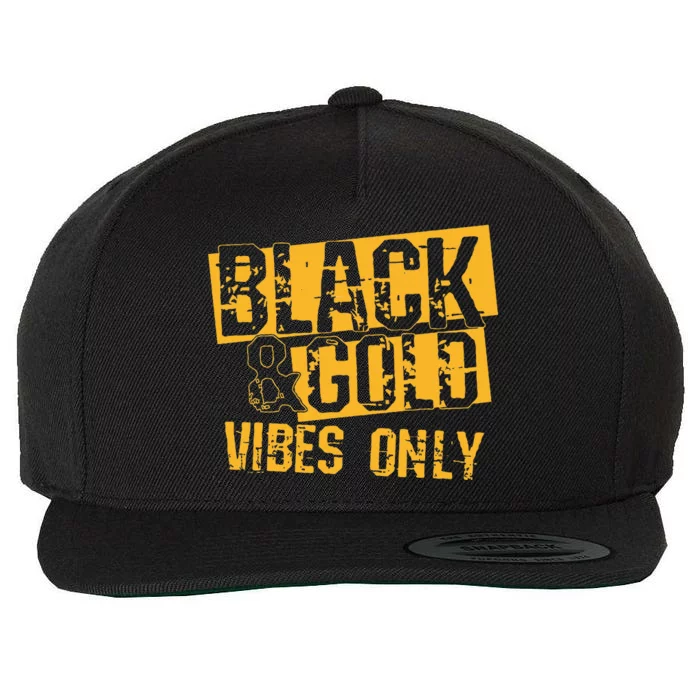 Black Gold Game Day For High School Football Wool Snapback Cap