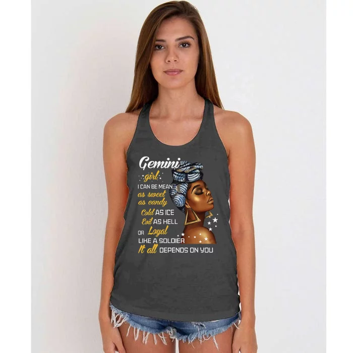 Birthday Gift Gemini May or June Wo Women's Knotted Racerback Tank