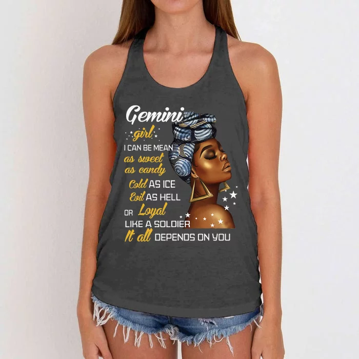 Birthday Gift Gemini May or June Wo Women's Knotted Racerback Tank