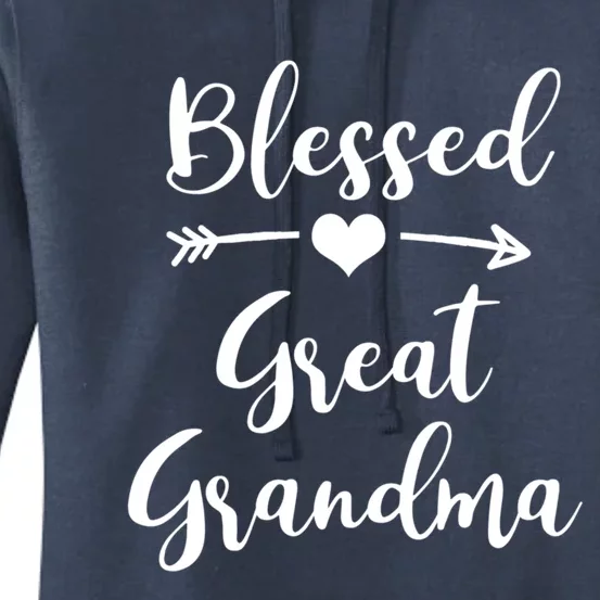 Blessed Great Grandma Heart And Arrow Great Grandma Funny Gift Women's Pullover Hoodie